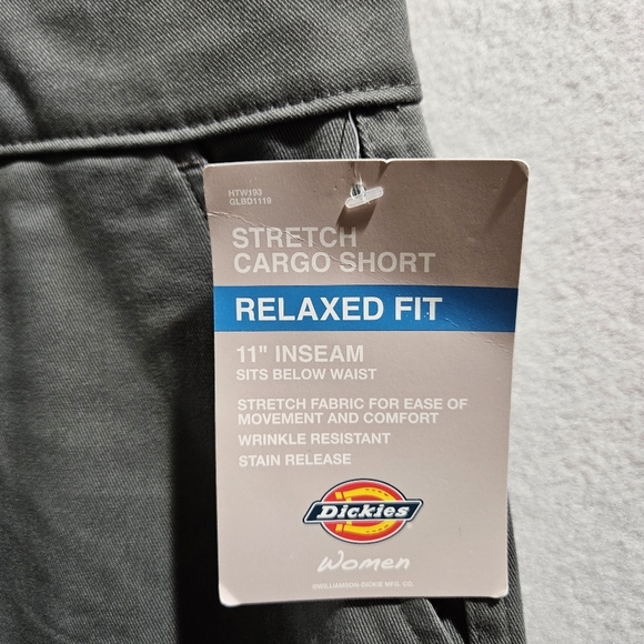 Dickies Relaxed Fit Gray Stretch Cargo Shorts Womens Size‎ 16 11" Inseam - Picture 4 of 10